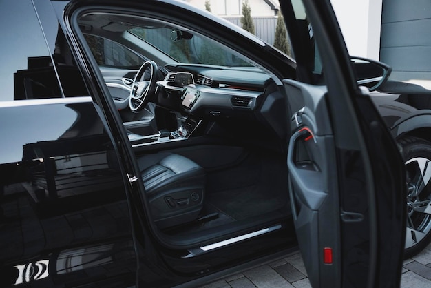 Connecticut 2 modern black subcompact electric crossover suv with black interior details interior 263957 813